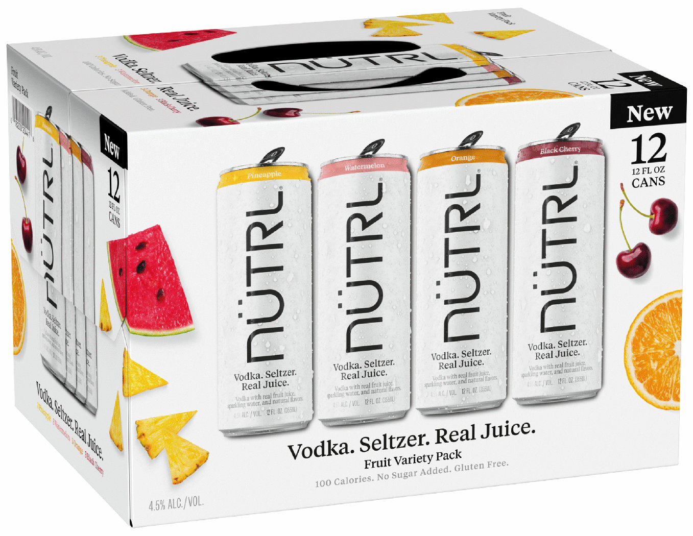 NUTRL Vodka Hard Seltzer Real Fruit Juice Variety Pack