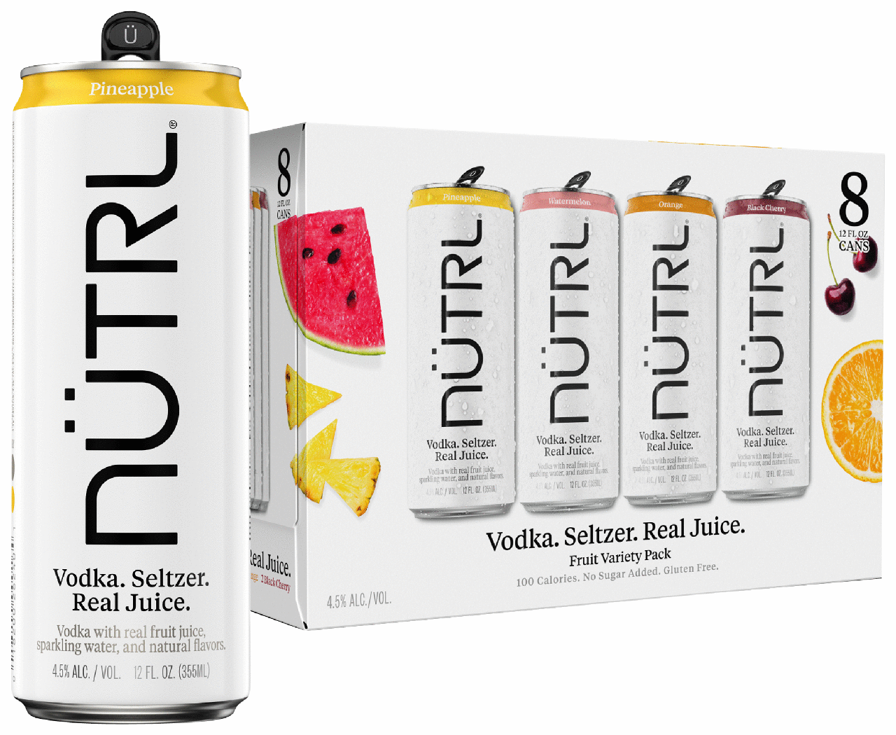 NUTRL Vodka Hard Seltzer Real Fruit Juice Variety Pack