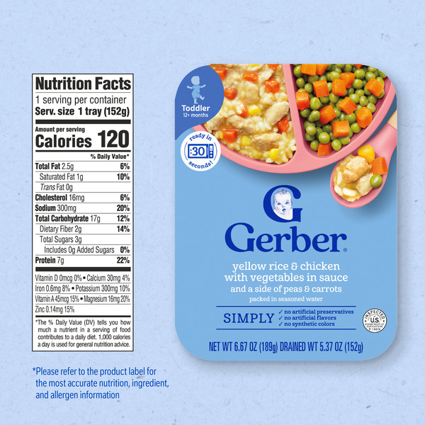 Gerber Yellow Rice & Chicken with Vegetables in Sauce Toddler Meal - Image 7