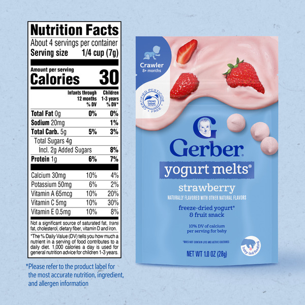 Gerber Stage 3 Baby Food Snacks Strawberry Yogurt Melts Baby Led Feeding - Image 7