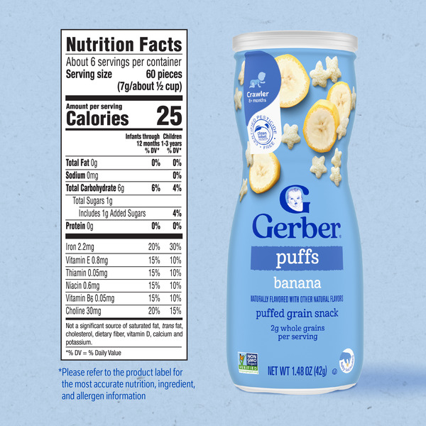Gerber Stage 3 Baby Snacks Banana Puffs Puffed Grain Snack Baby Led Feeding - Image 8