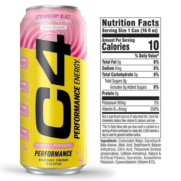 C4 Energy X Starburst, Strawberry, Single Can Energy Drink - Image 2