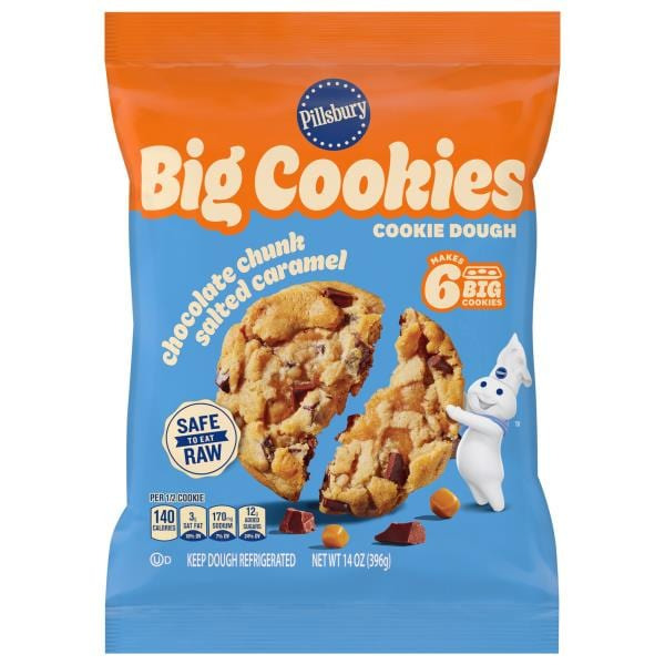 Pillsbury Ready to Bake! Big Cookies Chocolate Chunk Salted Caramel Cookie Dough