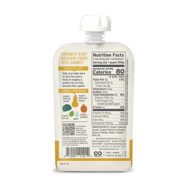 Serenity Kids Organic Squashes with Organic Olive Oil Baby Food - Image 2