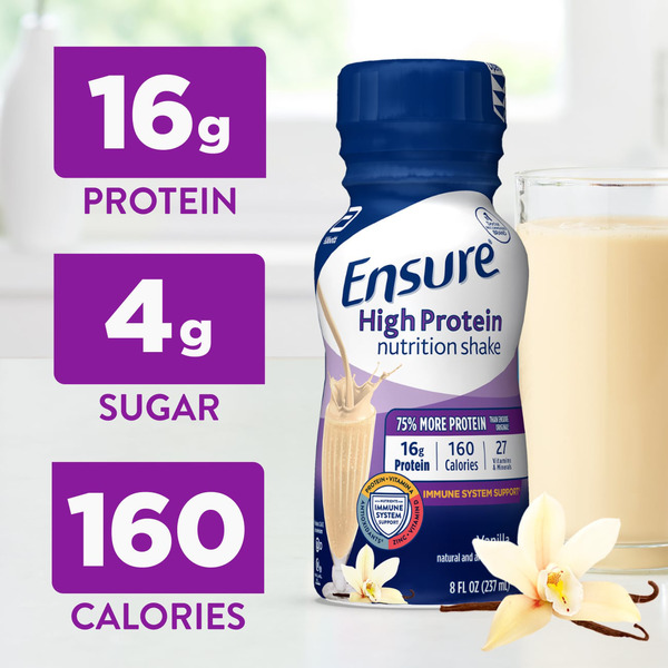Ensure High Protein Nutrition Shake Vanilla Ready-to-Drink Bottles - Image 2