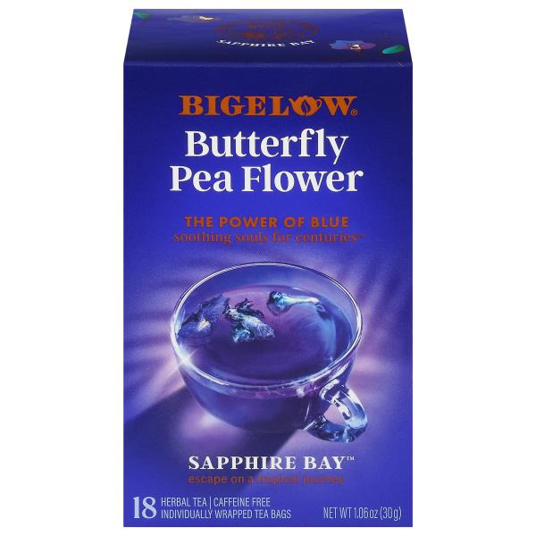 Bigelow Tea Bags Caffeine Free Butterfly Pea Flower Sapphire Bay Herbal Tea