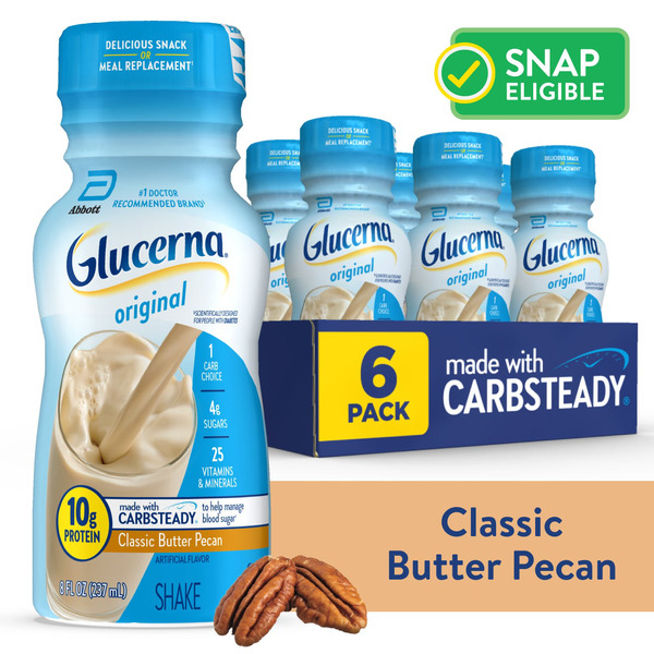 Glucerna Diabetes Nutritional Shake Classic Butter Pecan Ready To Drink Bottles