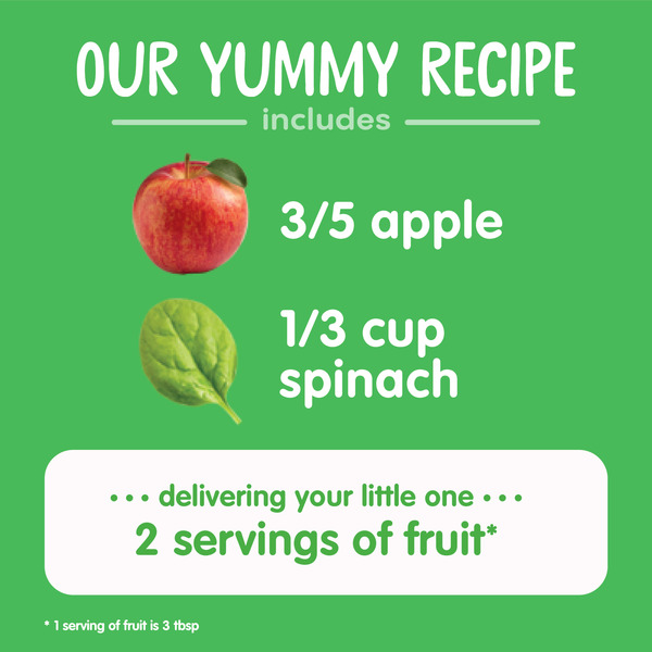 Happy Baby Organics Organics Clearly Crafted Stage 2 Apples & Spinach Jar 4 oz UNIT - Image 3