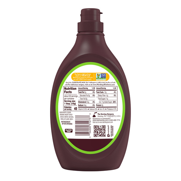 Hershey's Simply 5 Chocolate Syrup Bottle, 21.8 oz - Image 2