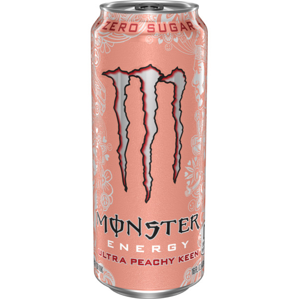 Monster Energy Ultra Monster Ultra, Peachy Keen, Sugar Free Energy Drink, 16 Fl Oz