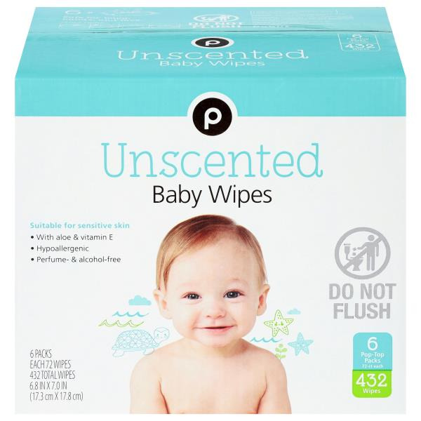 Publix Baby Wipes, Unscented