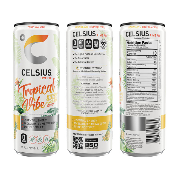 CELSIUS Sparkling Tropical Vibe, Energy Drink - Image 2