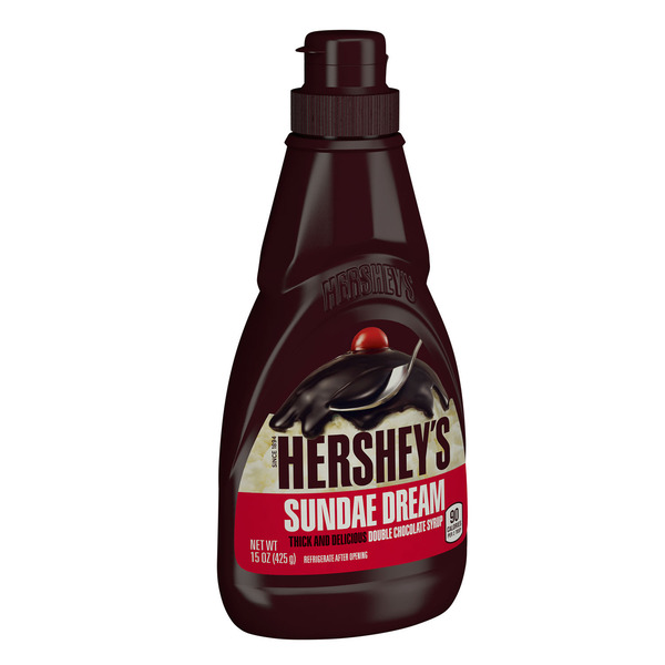 Hershey's Sundae Dream Double Chocolate Syrup Bottle, 15 oz