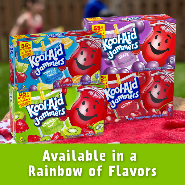 Kool-Aid Jammers Strawberry Kiwi Flavored Kids 0% Juice Drink Pouches - Image 2