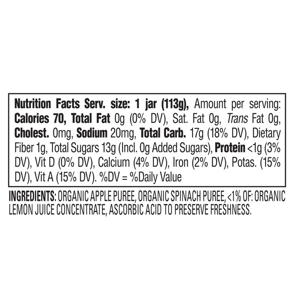 Happy Baby Organics Organics Clearly Crafted Stage 2 Apples & Spinach Jar 4 oz UNIT - Image 7