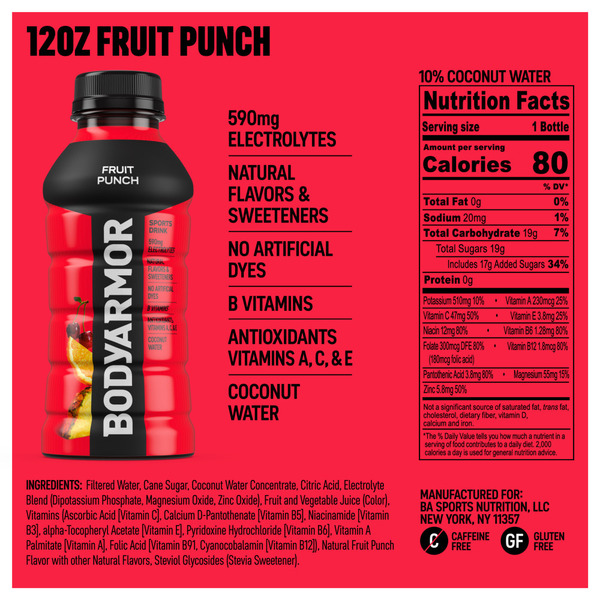 BODYARMOR Fruit Punch Sports Drink Bottles - Image 6