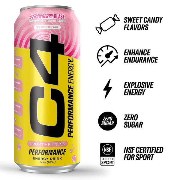 C4 Energy X Starburst, Strawberry, Single Can Energy Drink - Image 3