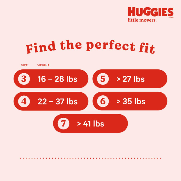 Huggies Little Movers Baby Diapers, Size 6 (35+ lbs) - Image 2