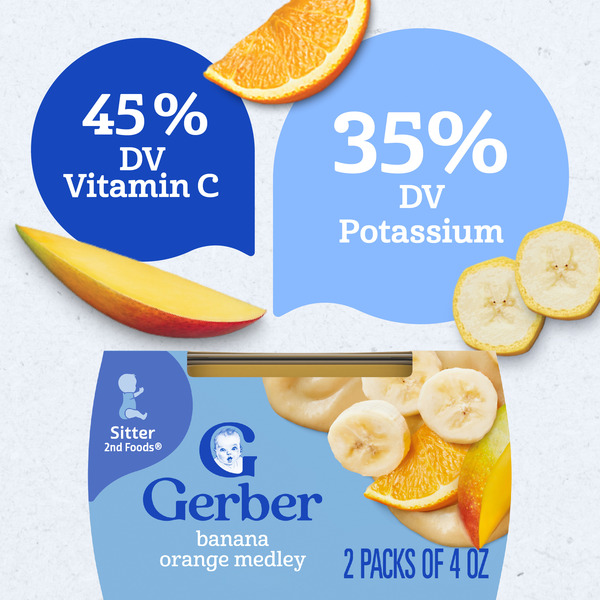 Gerber Stage 2 Baby Food Banana Orange Medley Puree Tub Baby Puree - Image 3
