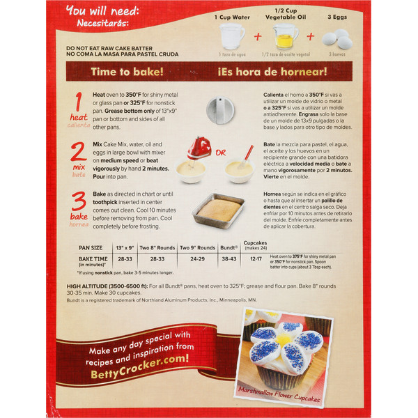 Betty Crocker Cake Mix, French Vanilla, Super Moist - Image 2