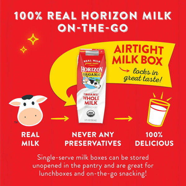 Horizon Organic Shelf Stable Whole Milk Boxes, 8 fl oz, 6 Count​ - Image 5