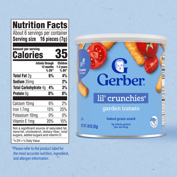 Gerber Stage 3 Baby Food Snacks Garden Tomato Lil' Crunchies Baby Led Feeding - Image 7