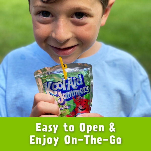 Kool-Aid Jammers Strawberry Kiwi Flavored Kids 0% Juice Drink Pouches - Image 4