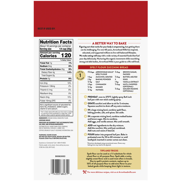 Arrowhead Mills Organic Spelt Flour - Image 7