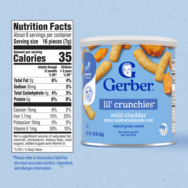 Gerber Stage 3 Baby Food Snacks Mild Cheddar Lil' Crunchies Baby Led Feeding - Image 7