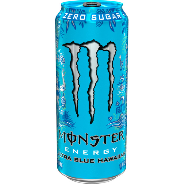 Monster Energy Ultra Monster Ultra, Blue Hawaiian, Sugar Free Energy Drink, 16 Fl Oz
