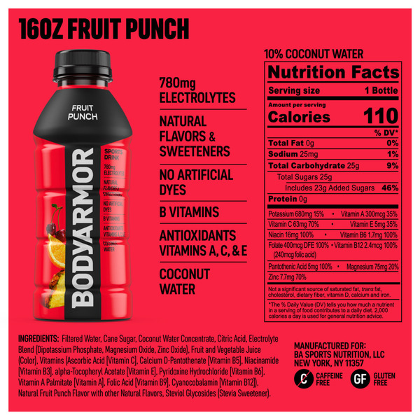 BODYARMOR Fruit Punch Sports Drink Bottle - Image 6