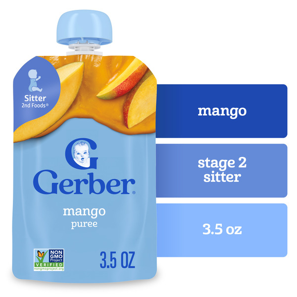 Gerber Stage 2 Baby Food Mango Puree Pouch