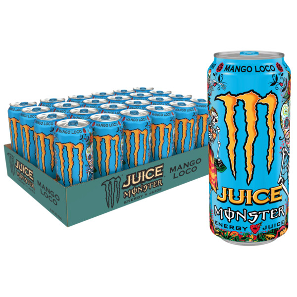 Monster Energy Monster Energy Juice, Mango Loco, Juice + Energy Drink, 16 Fl Oz - Image 2