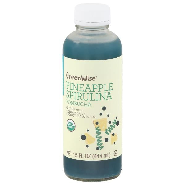 GreenWise Kombucha, Organic, Pineapple Spirulina