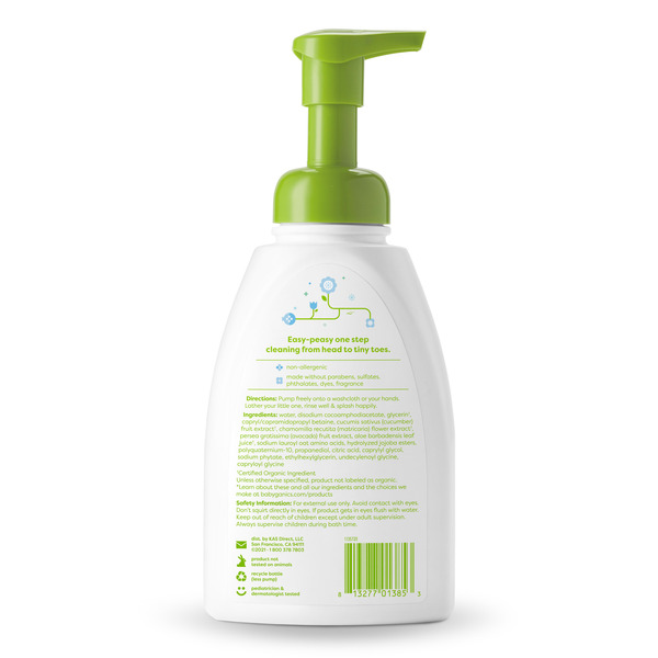 Babyganics Baby Shampoo + Body Wash Pump Bottle - Image 2