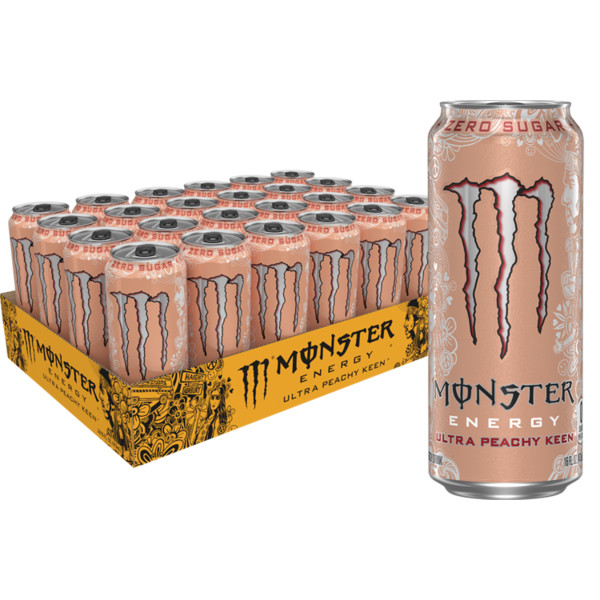 Monster Energy Ultra Monster Ultra, Peachy Keen, Sugar Free Energy Drink, 16 Fl Oz - Image 2