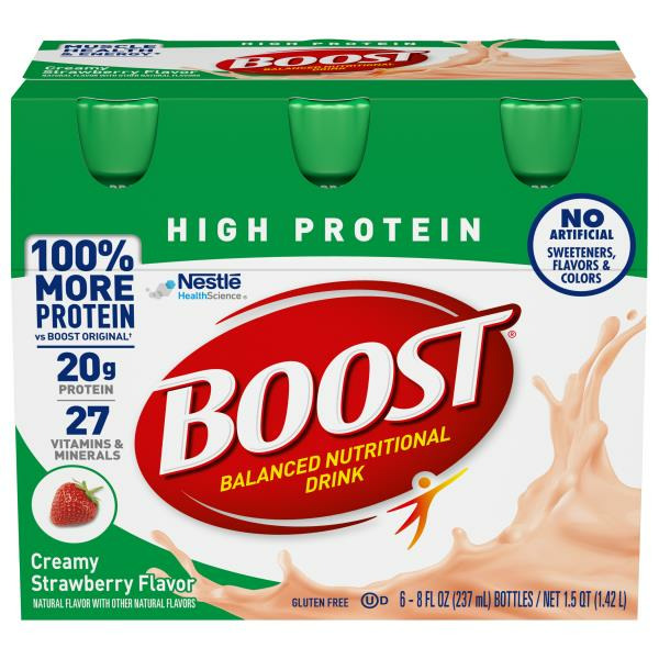 BOOST High Protein Nutritional Drink, Creamy Strawberry, 20 g Protein