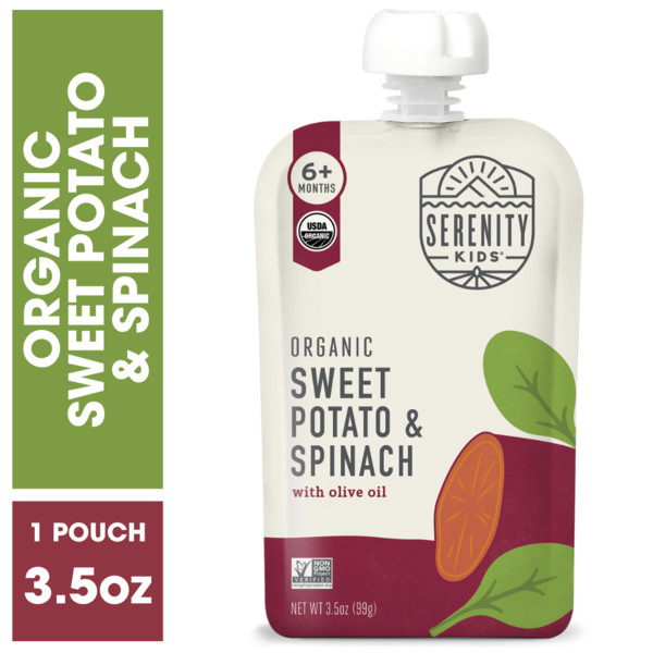 Serenity Kids Organic Sweet Potato & Spinach Baby Food Pouch