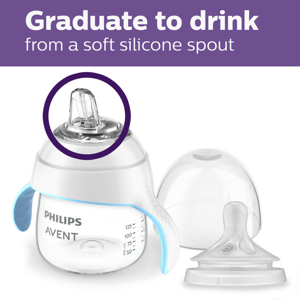 Philips Avent Natural Trainer Sippy Cup with Natural Response Nipple , Clear, 5oz,SCF263/02 - Image 2