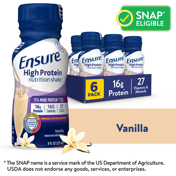 Ensure High Protein Nutrition Shake Vanilla Ready-to-Drink Bottles