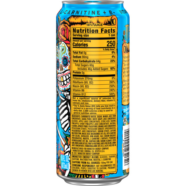 Monster Energy Monster Energy Juice, Mango Loco, Juice + Energy Drink, 16 Fl Oz - Image 3