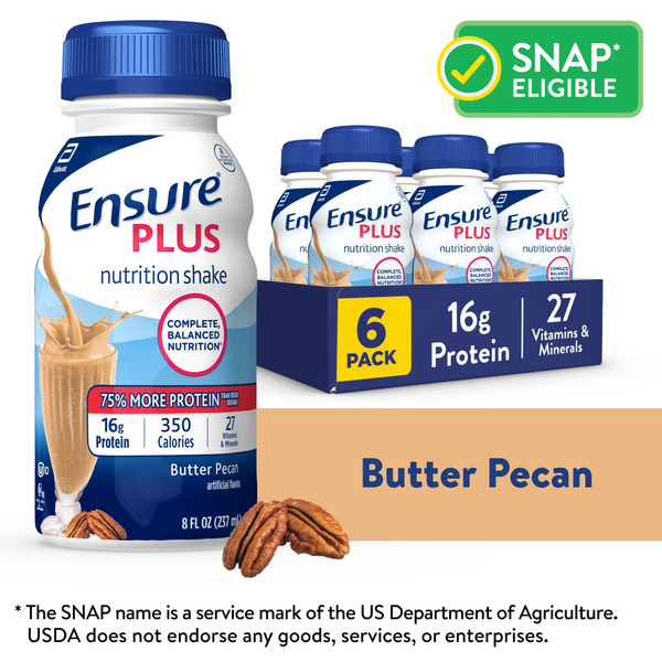 Ensure Plus Nutrition Shake Butter Pecan Ready to Drink Bottles