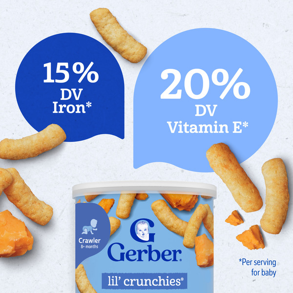 Gerber Stage 3 Baby Food Snacks Mild Cheddar Lil' Crunchies Baby Led Feeding - Image 5
