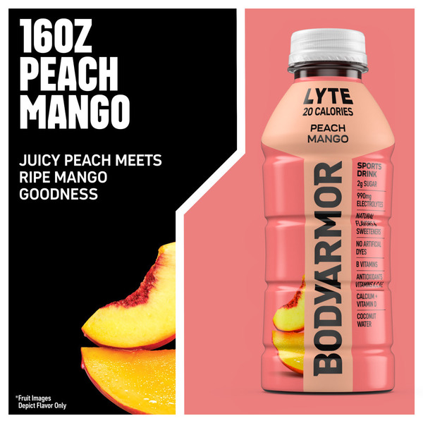 BODYARMOR Lyte Peach Mango Sports Drink Bottle - Image 3