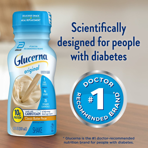 Glucerna Diabetes Nutritional Shake Classic Butter Pecan Ready To Drink Bottles - Image 5