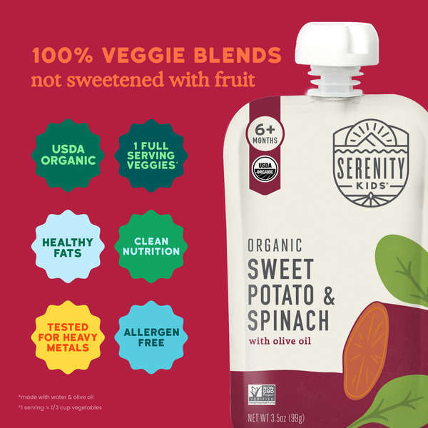Serenity Kids Organic Sweet Potato & Spinach Baby Food Pouch - Image 3