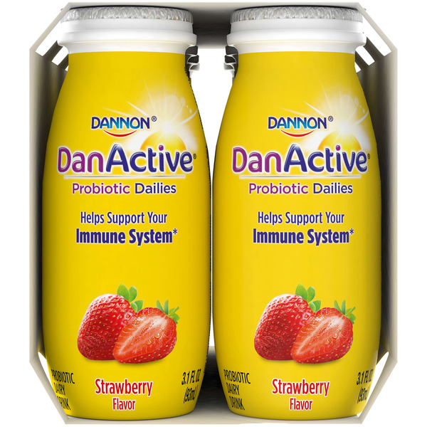 Dannon Light + Fit Probiotic Dailies Dairy Drink, Strawberry, 3.1 oz., 8 Pack - Image 6