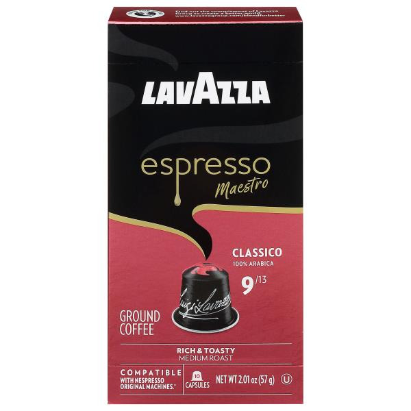 Lavazza Capsules Ground Medium Roast Classico Espresso Maestro Coffee
