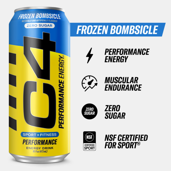 C4 Energy Performance Energy Drink, Carbonated, Frozen Bombsicle - Image 3