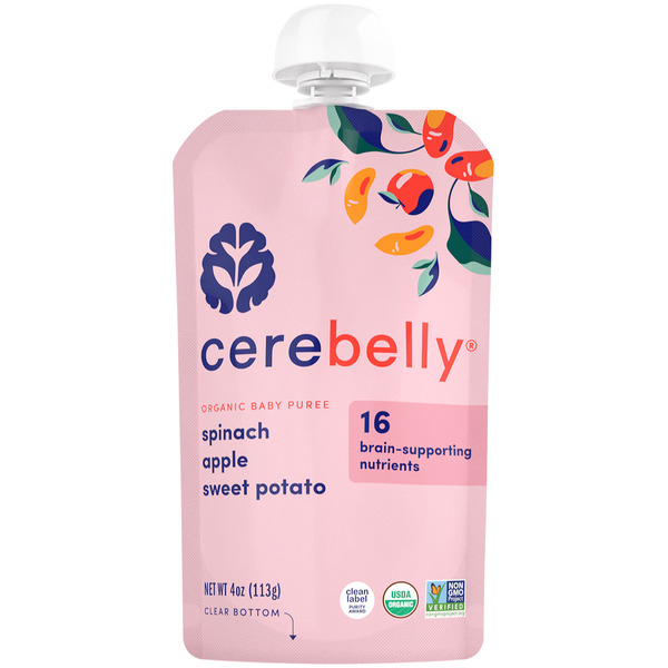 Cerebelly Organic, Spinach Apple Sweet Potato Baby Puree